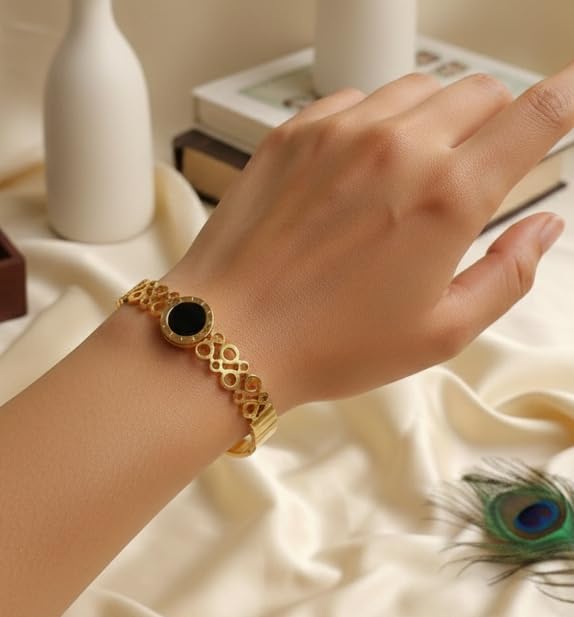 Cut-Work & Beaded Anti-Tarnish Bracelet Duo