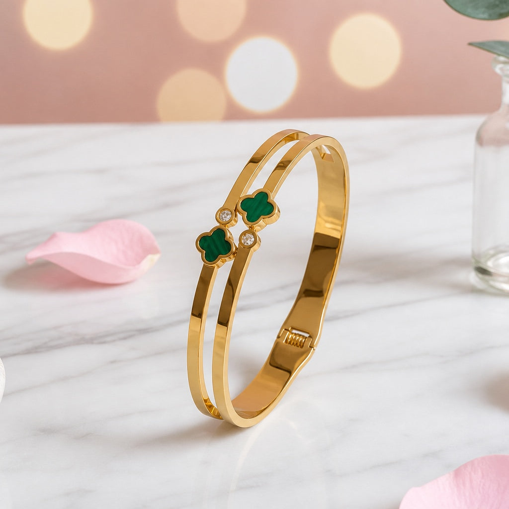 Lucky Clover Openable Anti-Tarnish Bracelet