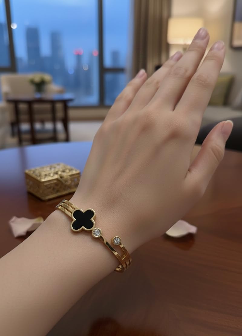 Gold & Black Link Anti-Tarnish Bracelet