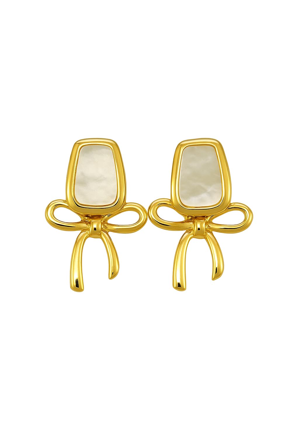 Golden Bow Design Earrings