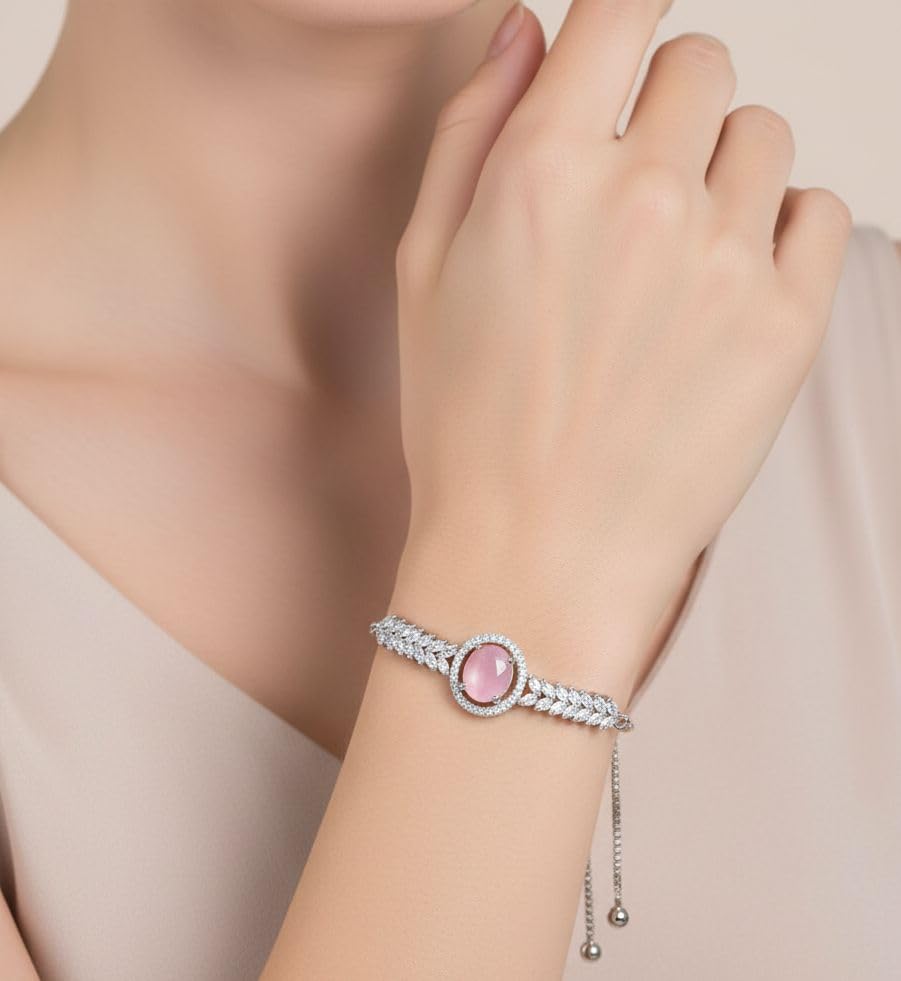 Pastel American Diamond Tennis Bracelet