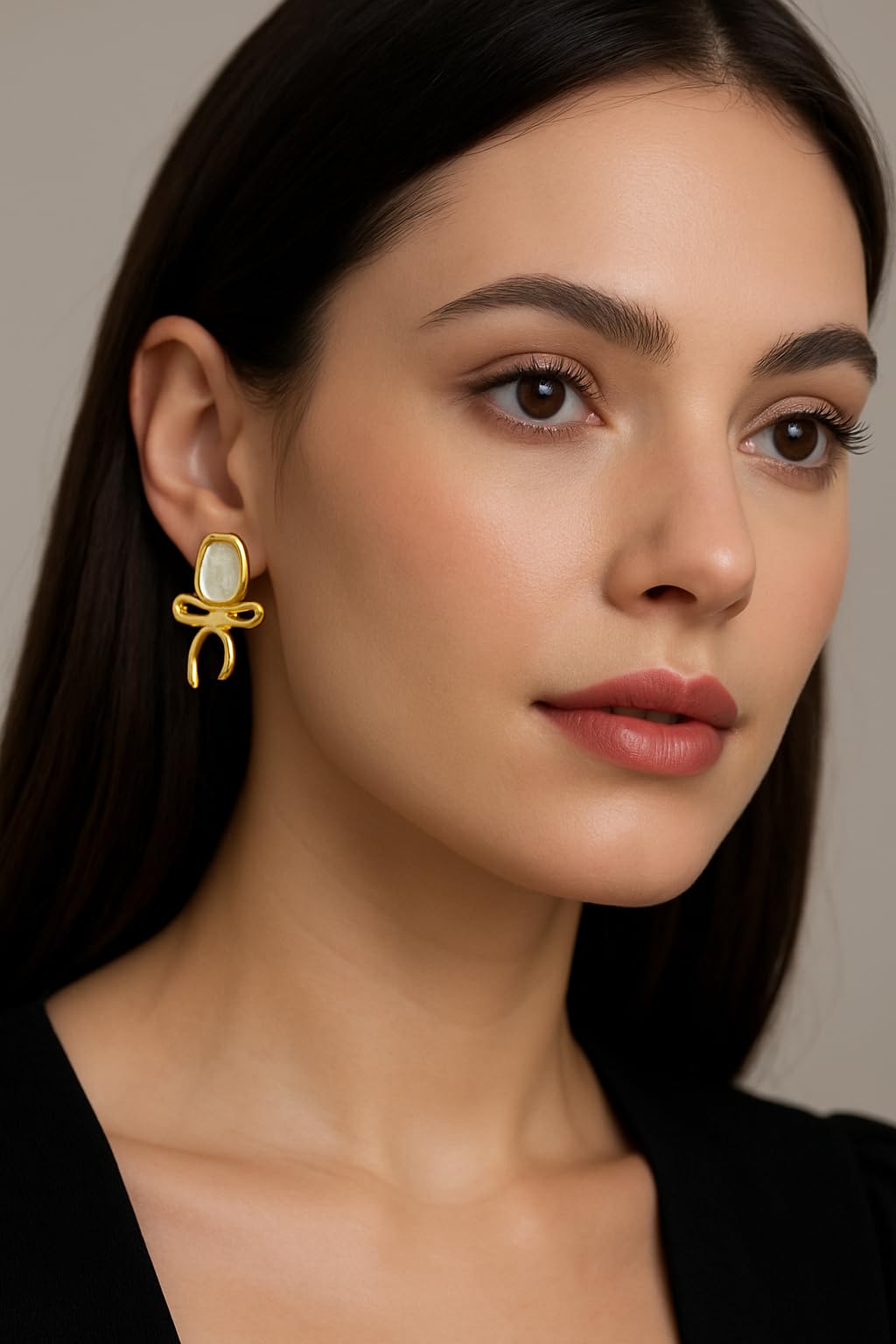 Golden Bow Design Earrings