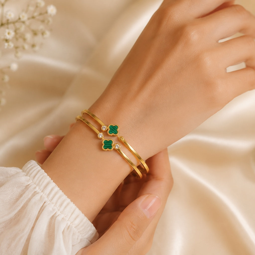Lucky Clover Openable Anti-Tarnish Bracelet