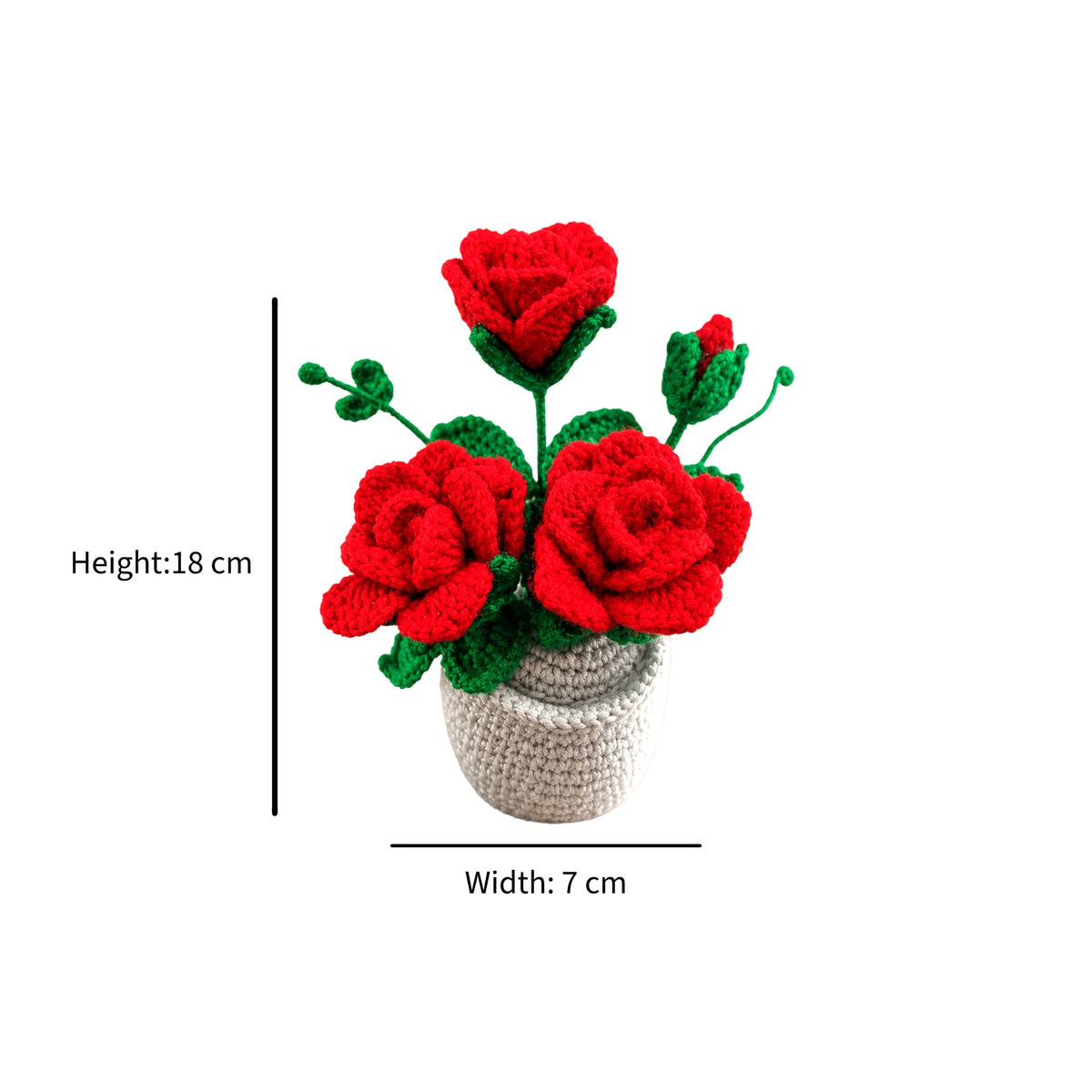 Handmade Crochet Red Rose
