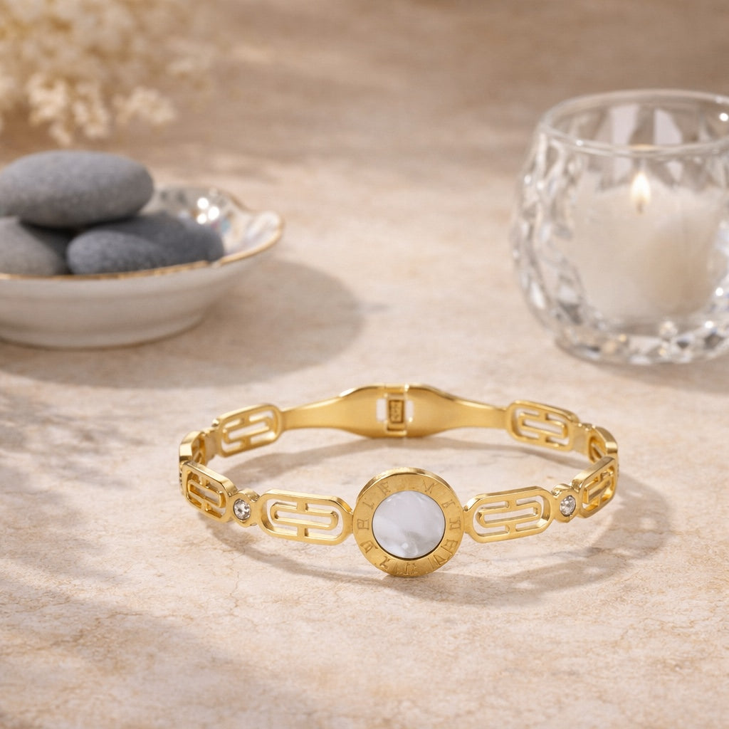 Golden Roman Dial Anti-Tarnish Bracelet