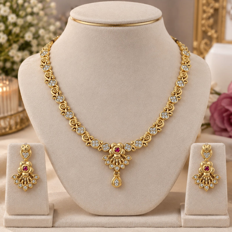 Premium Micro-Plated Necklace & Earrings Set