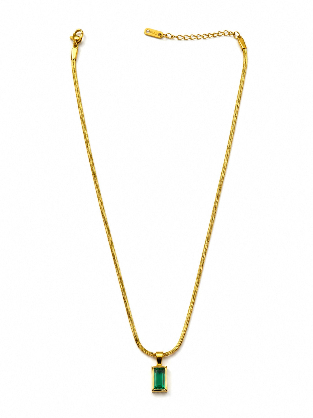 Verdant Stone Gold Pendant Necklace