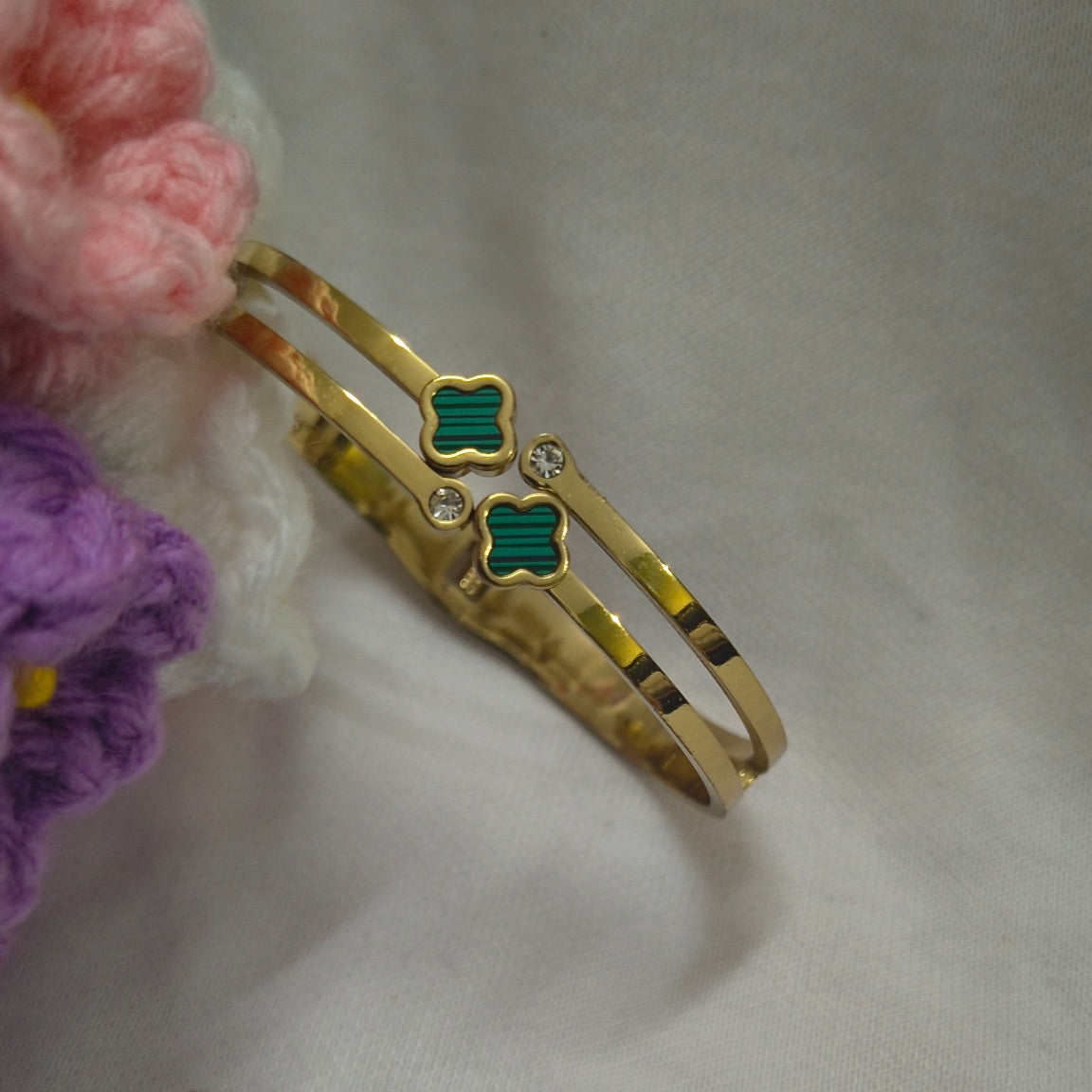 Lucky Clover Openable Anti-Tarnish Bracelet