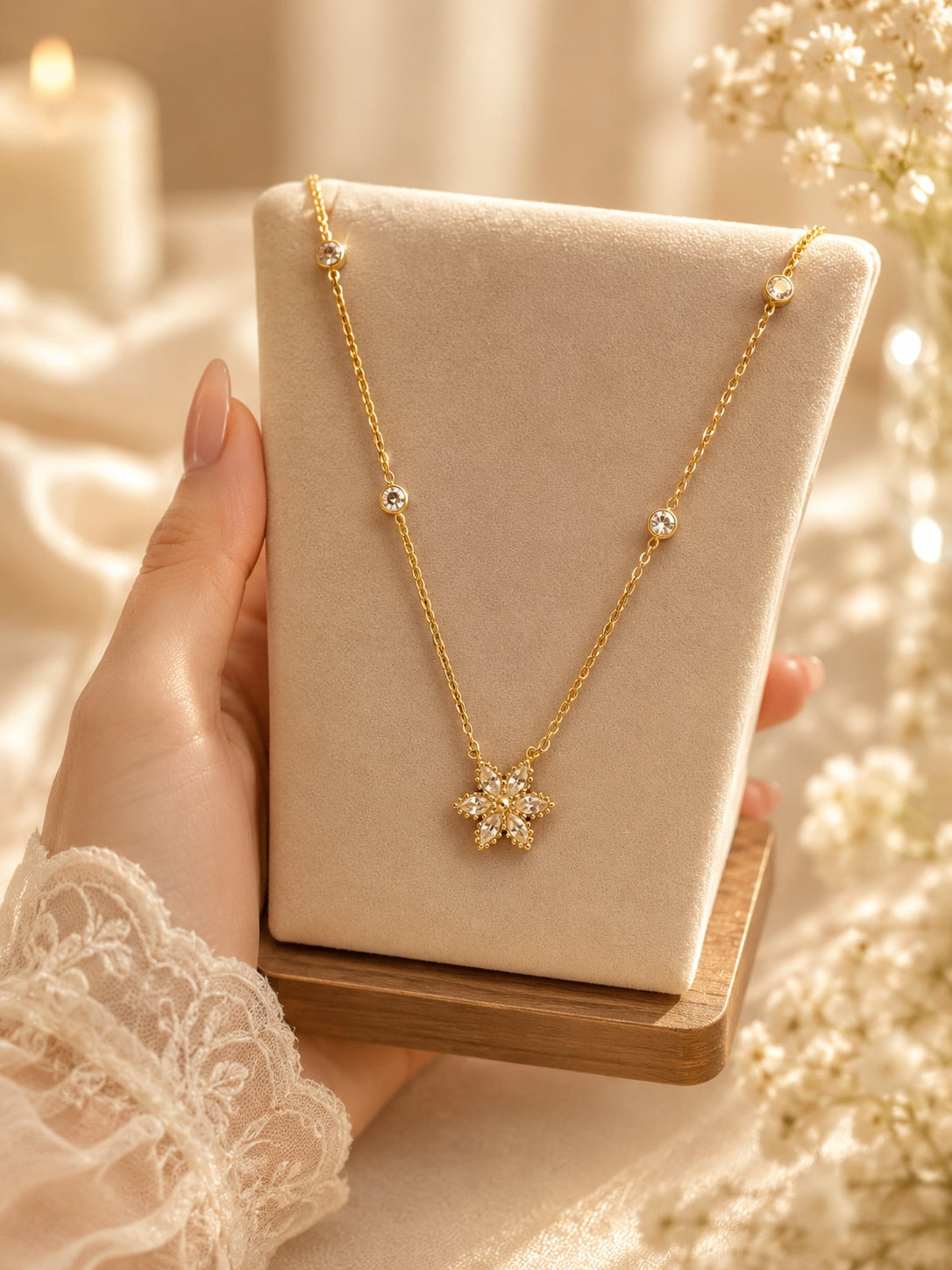 Snowflake Anti-Tarnish Pendant Necklace