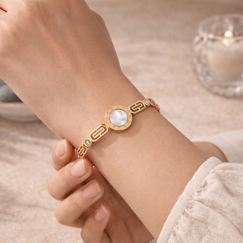 Golden Roman Dial Anti-Tarnish Bracelet