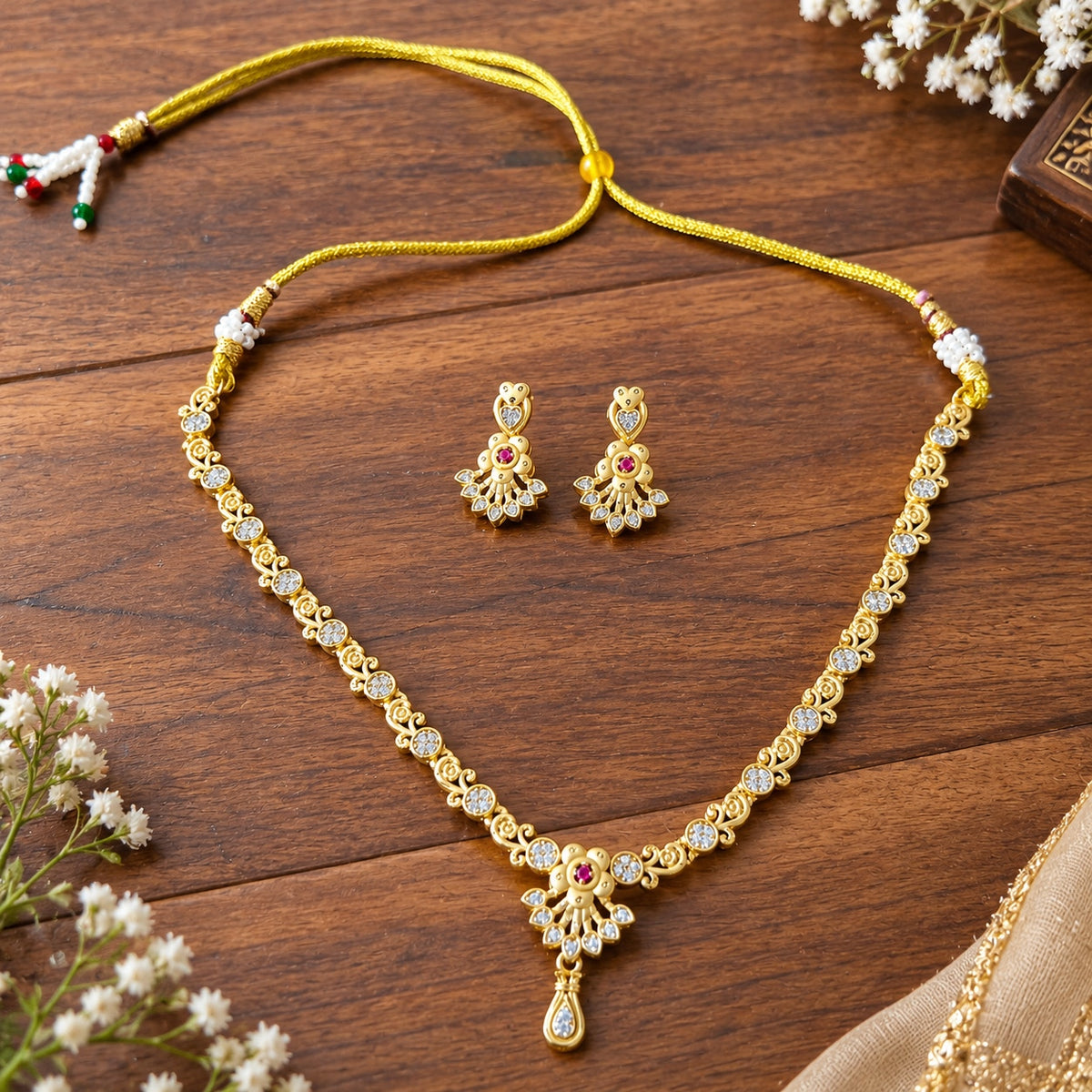 Premium Micro-Plated Necklace & Earrings Set