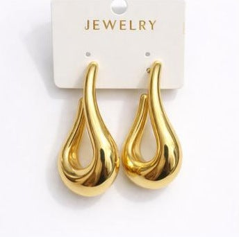 Chunky Gold Teardrop Earrings