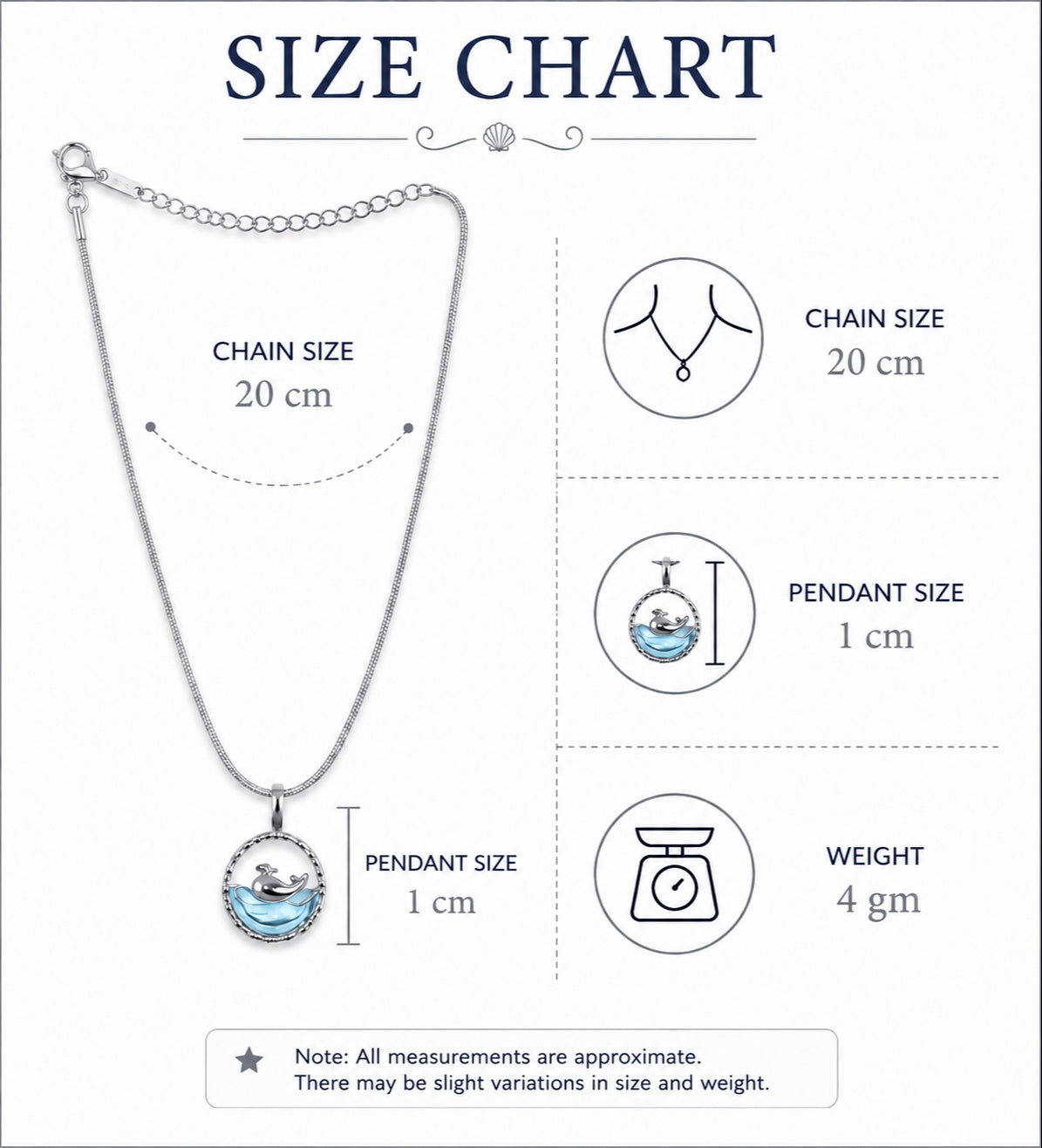 Ocean Wave Dolphin Pendant Necklace - Silver