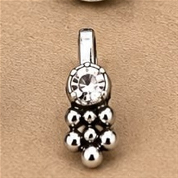 Oxidised Crystal Nose Pin, Crystal Cluster design