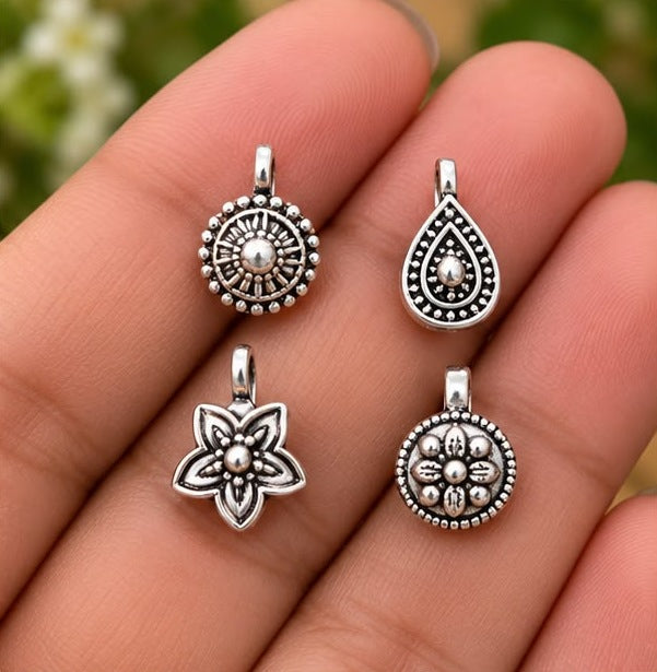 Oxidised Floral Nose Pin