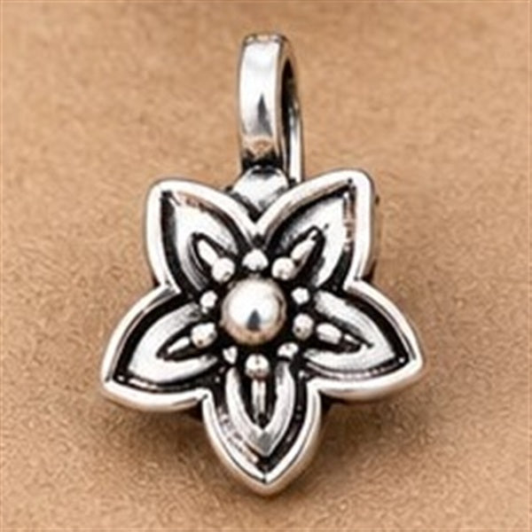 Oxidised Floral Nose Pin, Star Flower design