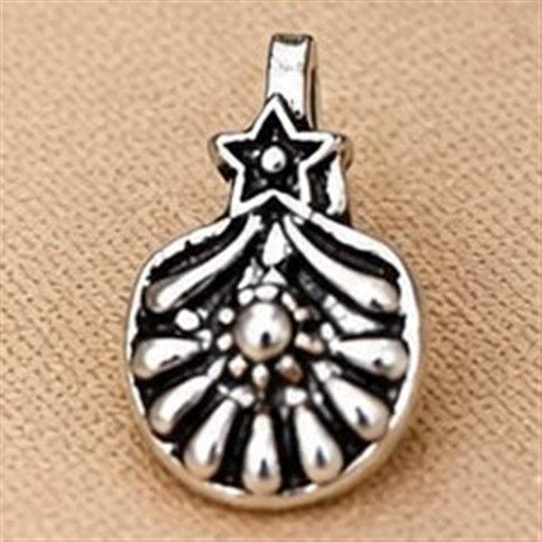Oxidised Star & Swirl Nose Pin, Star Shell design