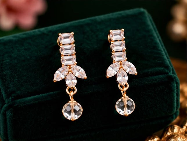 Baguette Crystal Necklace Set