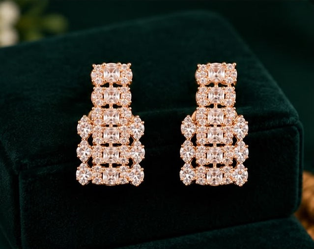 Rose Gold Crystal Choker Set