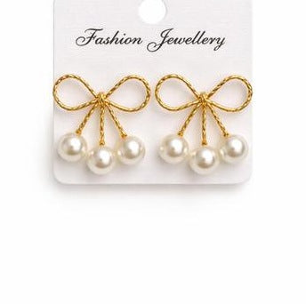 Pearl Bow Earrings