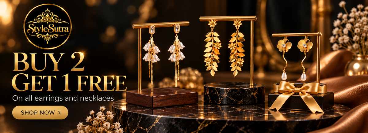 Buy 2 Get 1 Free on all earrings and necklaces
